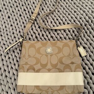 Coach Beige and White Crossbody Bag Never Used
